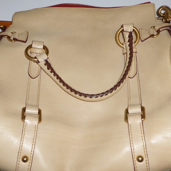 SOLD Dooney & Bourke Medium Florentine Satchel in Light Taupe - Picture 7 of 12